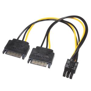 SATA電源15ピン(オス)×2 ー グラフィックボード電源 PCIe