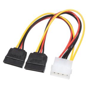 SATA電源15ピン(メス)×2 ー IDE電源4ピン(オス) 20cm