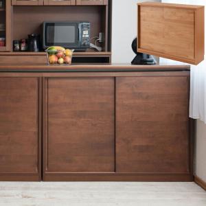 日本製 食器棚 カウンター下収納 幅120cm キャビネット 引き戸収納 高