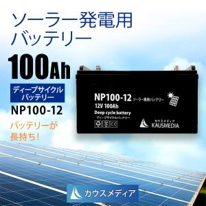 100Ah 12V ディープサイクルバッテリー NP100-12 ソーラー充電 発電 蓄電 密閉型 蓄電池 サブ 鉛バッテリー｜カウスメディアヤフーショップ