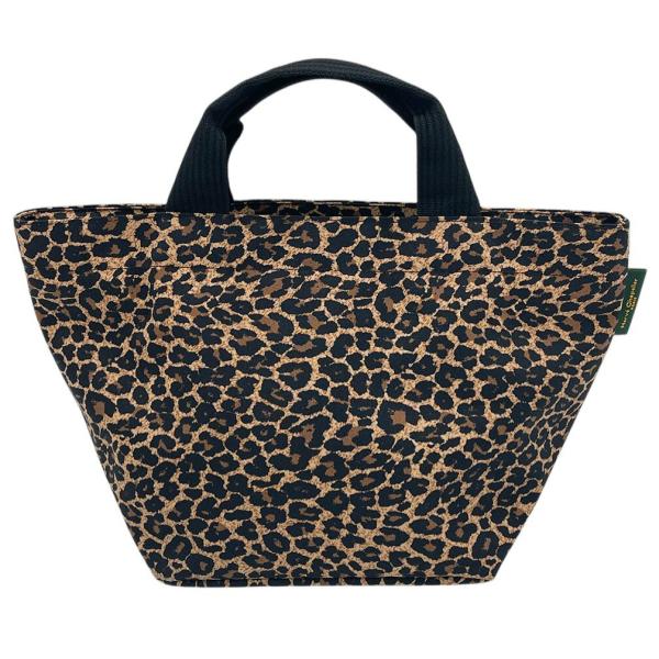 美品 エルベ ハンドバッグ 1027F ナイロン 舟型 トート バッグ M パンサー レオパード柄 ...