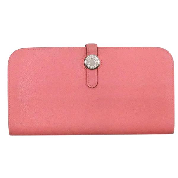 エルメス 長財布 HERMES 財布 エバーカラー ドゴン ロング A刻印(2017年) ピンク シ...