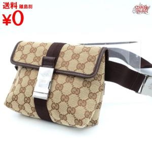 買蔵 GUCCI グッチ GG キャンバス ウエストポーチ 121336 ベージュ ブラウン  ボディバッグ｜kauzoubrand