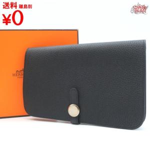 買蔵 HERMES エルメス ドゴン GM 2018年製 C刻印 ブラック トゴ 財布｜kauzoubrand