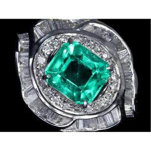 買蔵 エメラルド 2.793ctダイヤモンド リング 総計1.43ct 13.5号 