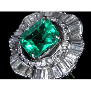 買蔵 エメラルド 2.793ctダイヤモンド リング 総計1.43ct 13.5号 
