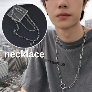 plusnao ネックレス 重ね付け風 二重 二連 メンズ 男性 plusnao ネックレス 重ね付け風 二重 二連 メンズ 男性