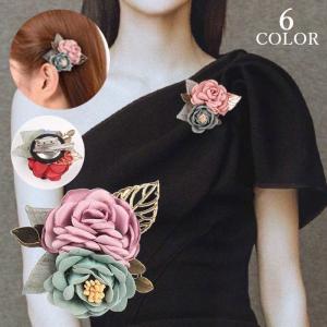 コサージュ 2WAY レディース ブローチ ヘアクリップ
