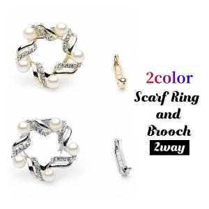 スカーフリング スカーフクリップ ブローチ 2way レディース