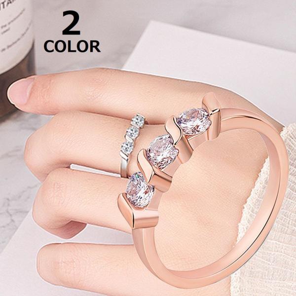 リング 指輪 レディース メンズ アクセサリー ファッション 平打ち ラインストーン 細め 華奢 ト...