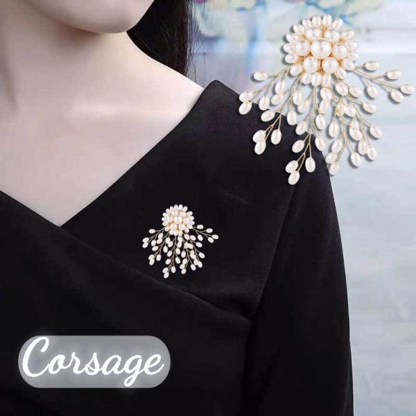 コサージュ ブローチ レディース 女性用 アクセサリー フェイクパール フォーマル 卒業式 入学式 ...