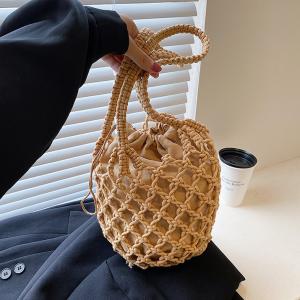 ショルダーバッグ レディース かご風 編み上げ...の詳細画像2