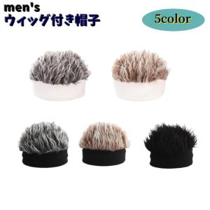 ウィッグ付きニット帽 メンズ 男性 紳士 ぼうし...の商品画像