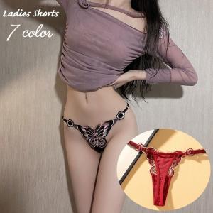 Tバックショーツ Gストリング レディース 女性用 インナー 下着 パンツ パンティ 蝶 バタフライ セクシー おしゃれ 可愛い ランジェリー アンダ