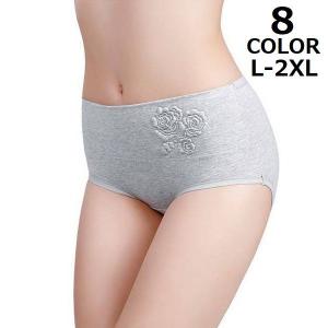 スタンダードショーツ レディース 大きいサイズ 花柄 フラワー 薔薇 フルバック 通気性 伸縮性 ストレッチ 下着 インナー パンツ