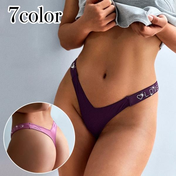 Tバック ショーツ レディース パンツ パンティー インナー 下着 単品 ラインストーン キラキラ ...