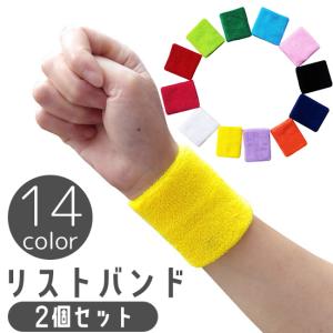 リストバンド 2個セット 両腕用 アームバンド パイル地 汗止め 吸汗 吸水 スポーツ バスケ テニス 野球 ジム トレーニング 運動 エクササイズ