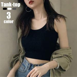 plusnao タンクトップ ショート丈 レディース トップス Uネック