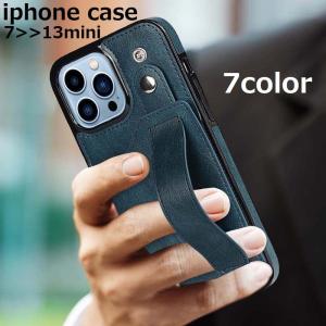 iPhoneケース スマホカバー 背面ベルト バンド カード収納 カードホルダー ポケット スタンド機能 リング付き PU レザー調 背面保護 傷防止
