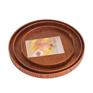 木製トレー 丸形 ラウンド カフェトレー ワン...の詳細画像4