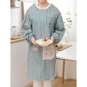 割烹着 かっぽう着 エプロン スモック風 レデ...の詳細画像2