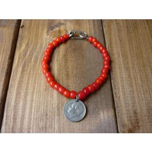 ホワイトハーツビーズ ブレスレット (Type−SILVER CONCHO)（M サイズ