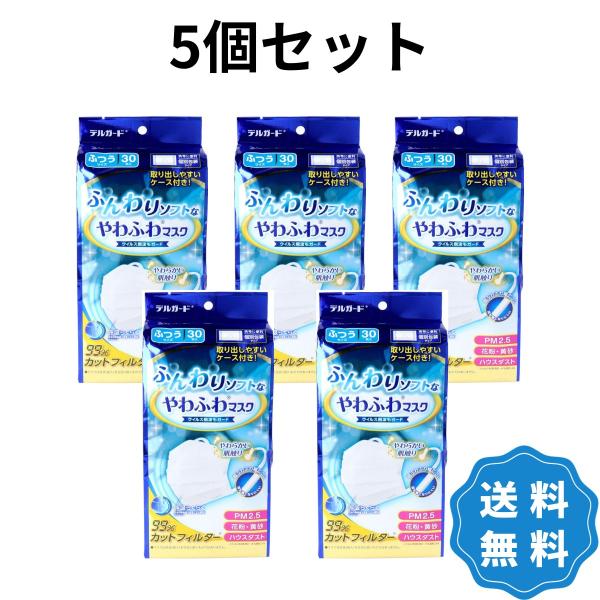 デルガード ふんわりソフトなやわふわマスク 30枚入 5個セット 阿蘇製薬