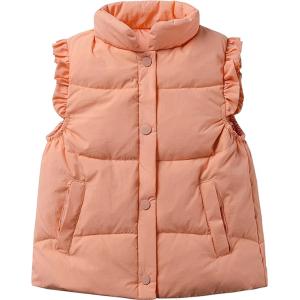 キッズ ダウンベスト ガールズ パファーベスト 女の子 チョッキ 袖なし 中綿入り 秋冬 子供服 軽量 保温 防寒 防風 撥水 通学 防寒 送料無料