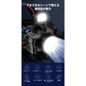 ヘッドライト 充電式 LEDヘッドランプ 高輝...の詳細画像1