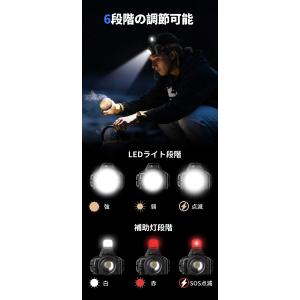 ヘッドライト 充電式 LEDヘッドランプ 高輝...の詳細画像5