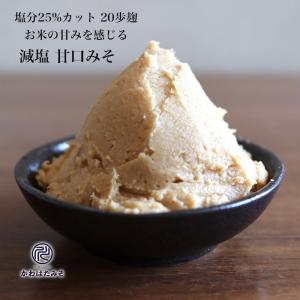 米麹2倍配合の減塩甘口白みそ 700g 少量 お試し お味噌 塩分25%カット 二十歩麹 味噌 無添加 国産大豆 100%