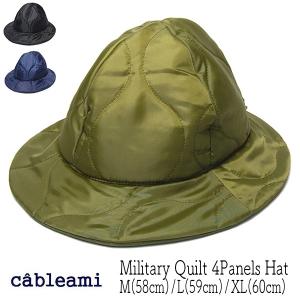 帽子 キルティングハット cableami ケーブルアミ  Military Quilt 4Panels Hat 秋冬 メンズ ユニセックス 大きいサイズの帽子アリ 23AW｜kawabuchihats