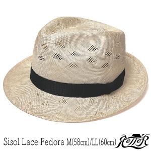帽子 レースシゾール中折れ帽 Retter レッター Sisol Lace 5.5 メンズ 春夏 ストローハット 大きいサイズの帽子アリ｜kawabuchihats
