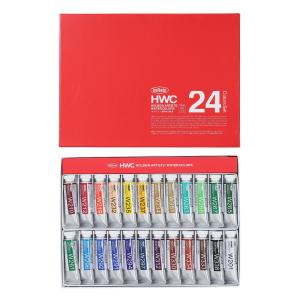 ホルベイン HWC 透明水彩絵具 5号 24色セット (15ml)｜kawachigazai