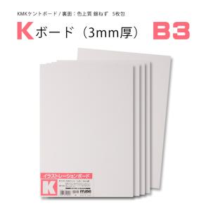 ミューズ Kボード 3mm厚 B3 KMKケント/色上質銀ねず 細目 5枚包｜kawachigazai