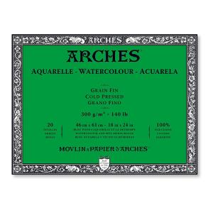 アルシュ 水彩紙ブロック 細目 300g 23×31cm （グリーン表紙