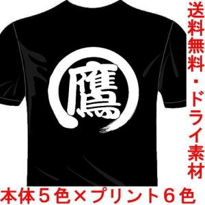 プロ野球応援ドライTシャツ (5×6色) 漢字おもしろTシャツ 鷹Tシャツ ソフトバンクホークス 一文字バックプリント 送料無料 河内國製作所｜河内国製作所