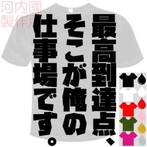 おもしろバレーボールTシャツ (5×6色)　最高到達点、そこが俺の仕事場です。Tシャツ ユニークなセンテンス系てぃしゃつ 送料無料 河内國製作所