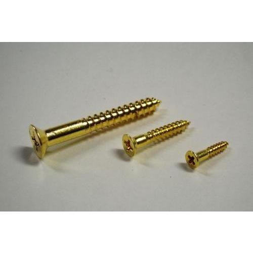 真鍮木ネジ 生地 +皿4.5×50