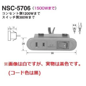 家具用コンセント　NSC-5706（スイッチ付コンセント）　茶色｜kawachiyachobey