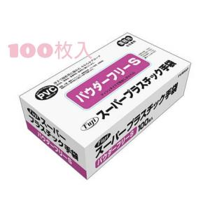 フジ スーパープラスチックグローブ粉なし Lサイズ 100枚入