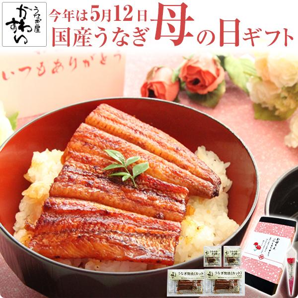 遅れてごめんね 母の日 うなぎ 花 ギフト 国産 蒲焼き カット4枚 肝吸い2食セット ウナギ 鰻 ...