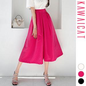 ワイドパンツ レディース パンツ ボトムス ガウチョパンツ ハイウエスト 七分丈 7分丈 クロップド ハイウエスト カジュアル おしゃれ 春 夏 韓国 to27641