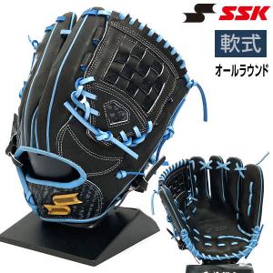 SSK 軟式 グローブ 内野手 オールラウンド 野球 PENC8496S22 右投げ ブラック×Bブルー｜kawaisports