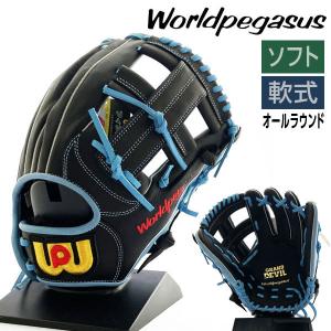 ワールドペガサス ソフトボール グローブ オールラウンド 野球 WGSGD5 右投げ用 ブラック×サックスの商品画像