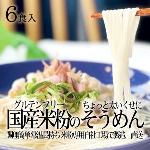 グルテンフリー そうめん ちょっと太いくせに素麺 生麺 120g ×6食分 小麦粉不使用 九州産米粉使用 常温保存 6人前の商品画像