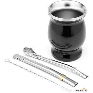 マテ茶カップ ステンレス製 アルゼンチン230...の詳細画像1