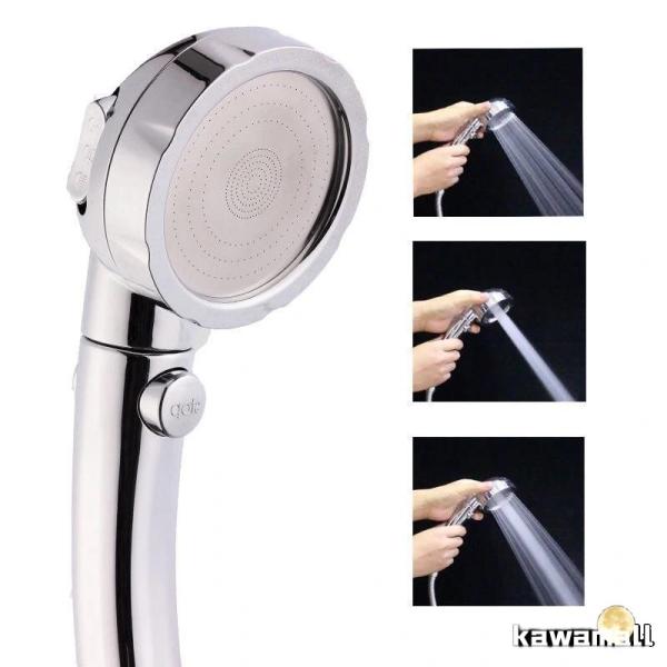 送料無料 シャワーヘッド 水圧アップ 三段階調節 手元ストップ 止水 節水シャワー 水流調整 増圧 ...