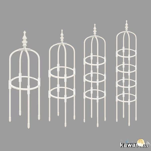 バラ用オベリスク 園芸 オベリスク 植木鉢 植物 支柱 黒/白 ミニオベリスク 朝顔 薔薇 ミニトマ...