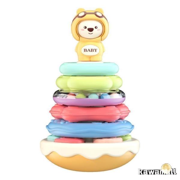 起き上がりこぼし 音楽 組み合わせ ガラガラ 知育玩具 0歳 1歳 くるくるゆらリン 赤ちゃん 出産...